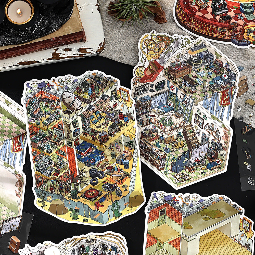 150+Designs Big and Huge size 3D scenes stickers(Maching Game)