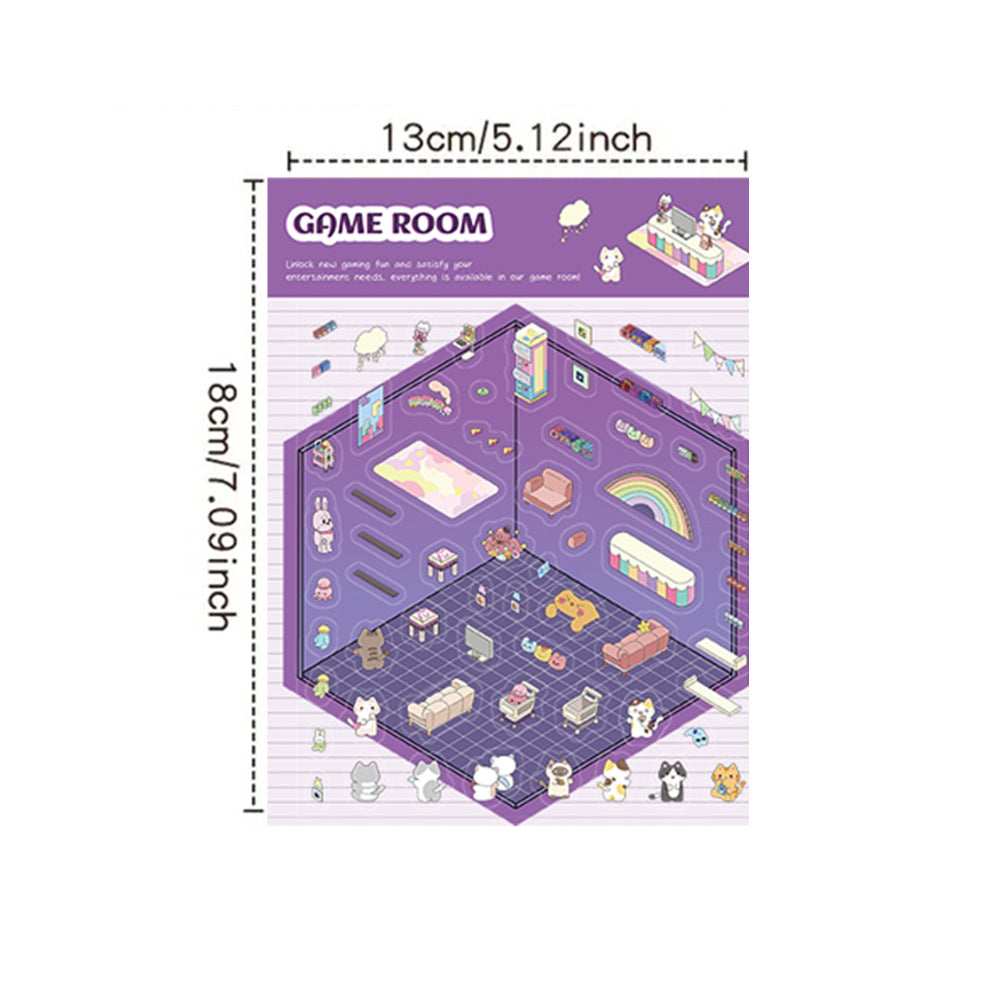 200+Designs medium and small 3D scenes stickers(Maching Game)