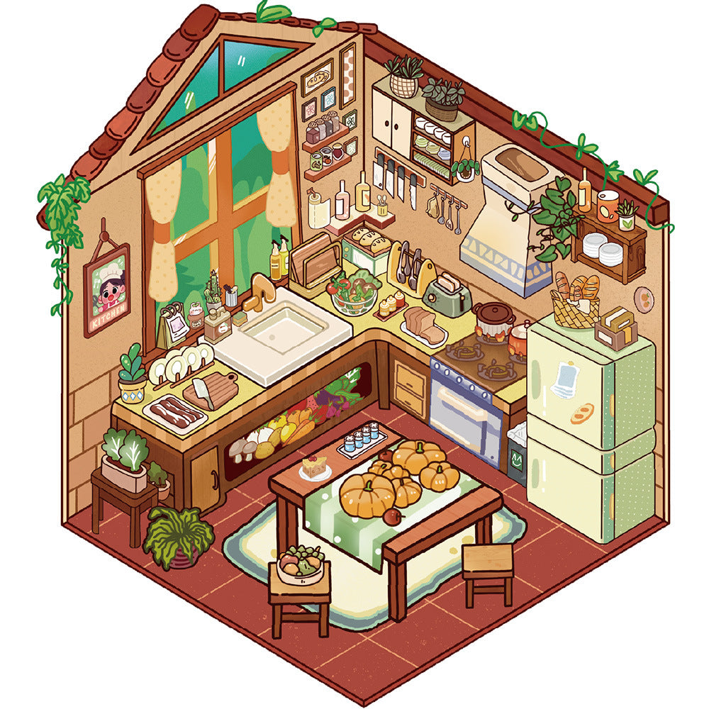 200+Designs medium and small 3D scenes stickers(Maching Game)