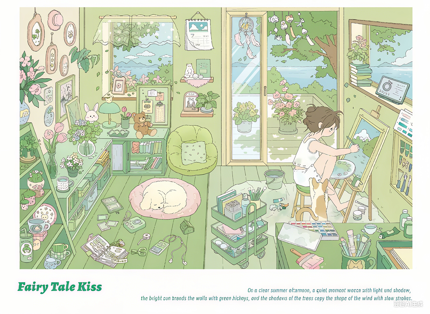 Castle fairy tales DIY 3D Sticker Collection - 4 Cute Miniature Scenes