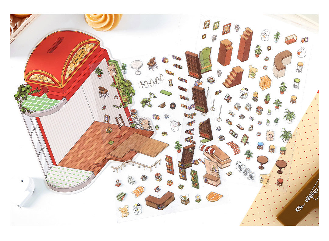 200+Designs medium and small 3D scenes stickers(Maching Game)