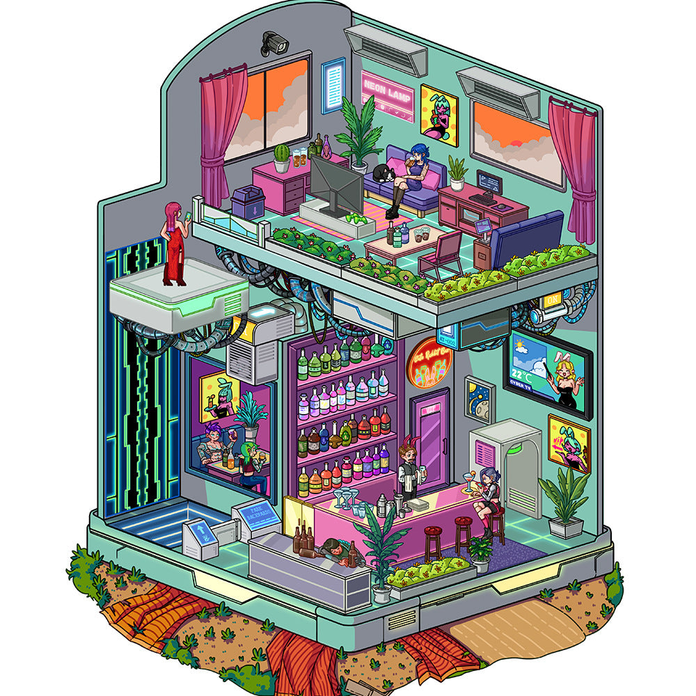 200+Designs medium and small 3D scenes stickers(Maching Game)