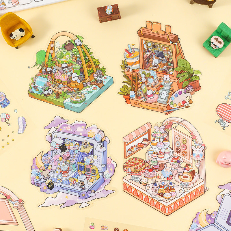 200+Designs medium and small 3D scenes stickers(Maching Game)