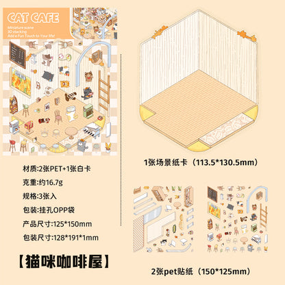 200+Designs medium and small 3D scenes stickers(Maching Game)