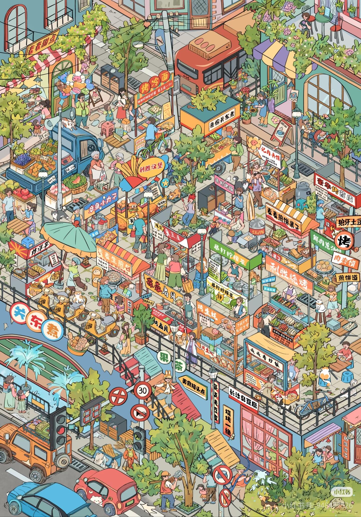 4 Cute Miniature Scenes（XL）：Mr. Crow's Cage、Bromegrass Snack Street、Oddities Market、Cyber Restaurant