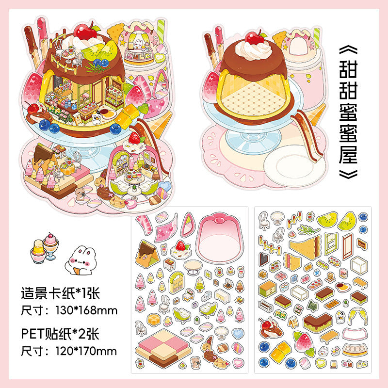 200+Designs medium and small 3D scenes stickers(Maching Game)