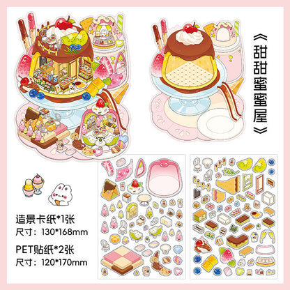 200+Designs medium and small 3D scenes stickers(Maching Game)