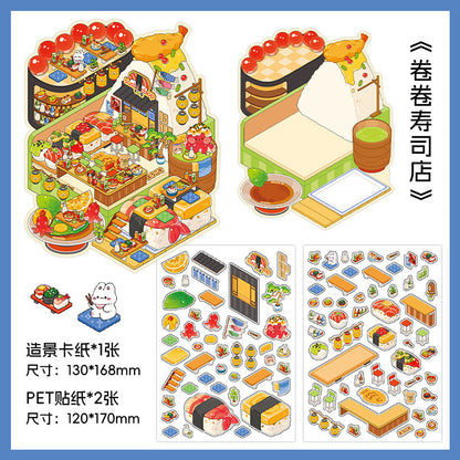 200+Designs medium and small 3D scenes stickers(Maching Game)