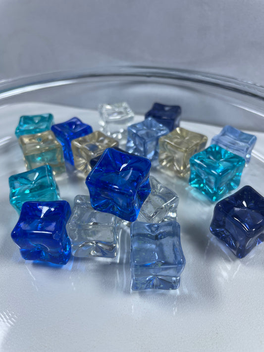 The Ocean Theory Glowin Resin Fake Ice Cubes - Random Packs of Realistic Acrylic Decorative Props for DIY Crafts Vases &amp; Home Decor - Reusable &amp; Colorful