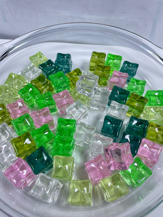 The Lake in the Forest Glowin Resin Fake Ice Cubes - Random Packs of Realistic Acrylic Decorative Props for DIY Crafts Vases & Home Decor - Reusable & Colorful