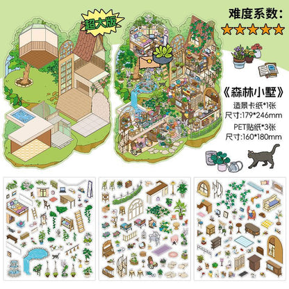 150+Designs Big and Huge size 3D scenes stickers(Maching Game)