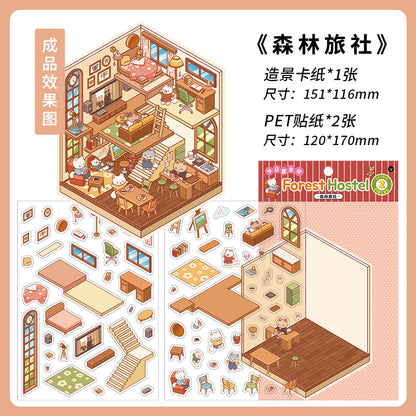 200+Designs medium and small 3D scenes stickers(Maching Game)