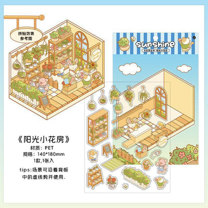 200+Designs medium and small 3D scenes stickers(Maching Game)