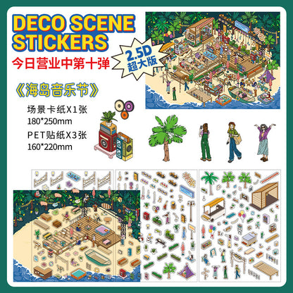 150+Designs Big and Huge size 3D scenes stickers(Maching Game)