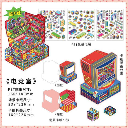 150+Designs Big and Huge size 3D scenes stickers(Maching Game)
