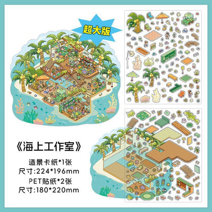 150+Designs Big and Huge size 3D scenes stickers(Maching Game)