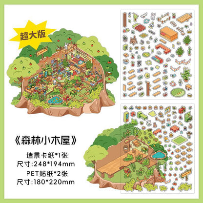 150+Designs Big and Huge size 3D scenes stickers(Maching Game)