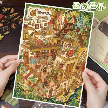 Fantasy Letter DIY 3D Scene Stickers With Guide Lines(L)