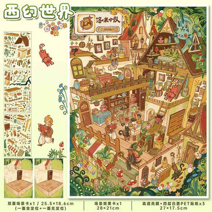 Fantasy Letter DIY 3D Scene Stickers With Guide Lines(L)